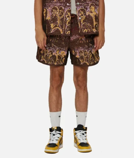 Valabasas Ghost Hands Brown Tapestry Shorts (2)