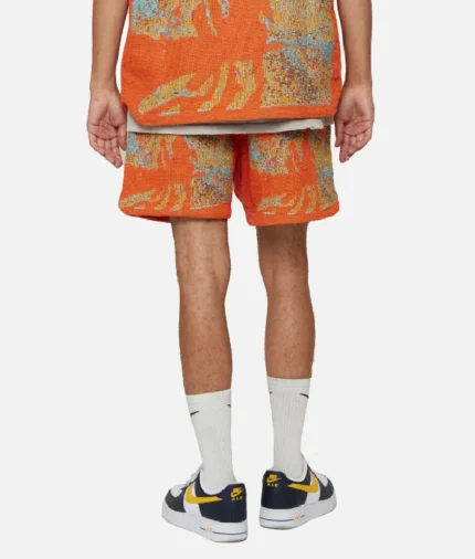 Valabasas Ghost Hands Orange Tapestry Shorts (1)