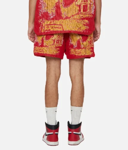 Valabasas Ghost Hands Red Tapestry Shorts (1)
