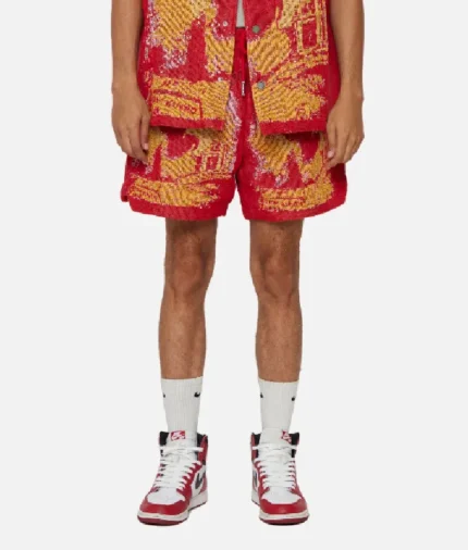 Valabasas Ghost Hands Red Tapestry Shorts (2)