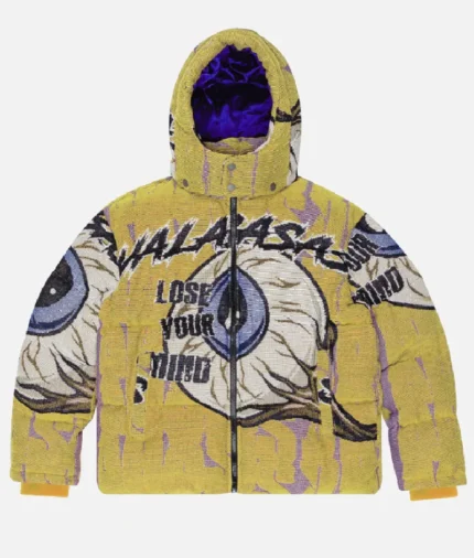 Valabasas Iq Yellow Tapestry Puffer Jacket (1)