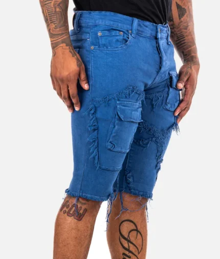 Valabasas Santorini Blue Denim Shorts (3)
