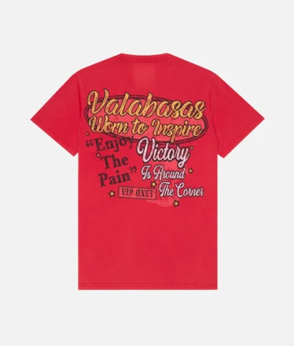 Valabasas Vip Victory Vintage Red T Shirt (3)