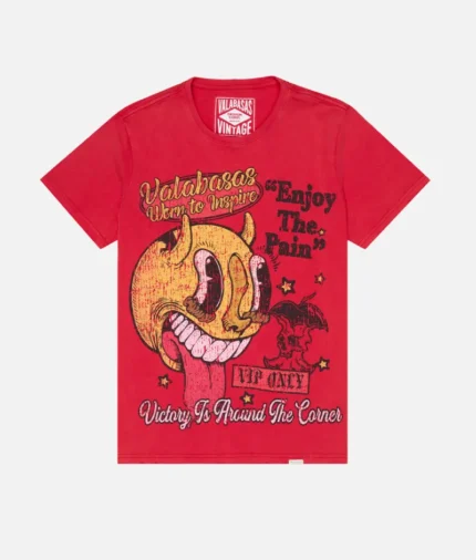 Valabasas Vip Victory Vintage Red T Shirt (4)