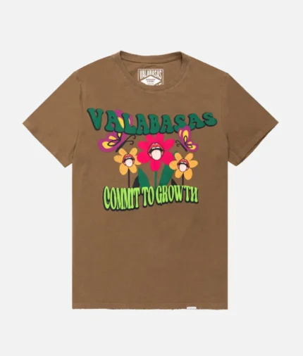 Valabasas Wild Flower Vintage Brown T Shirt (2)