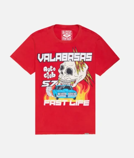 Valabasas Zoom Vintage Red T Shirt (2)
